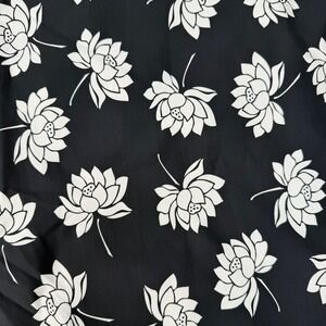 Lotus Flower Fabric 1.5M Texollini Black White Floral Stretch Activewear Yoga